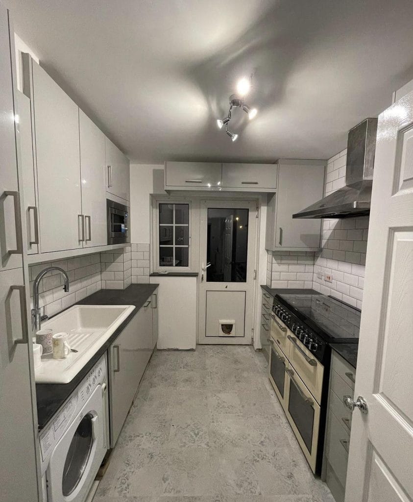 a kitchen renovation we carried out in christchurch. New units and sink installed. Project by The Big Conversion Company.